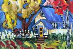 THE NEIGHBOURS HOUSE 12 by 16 acrylic-sold