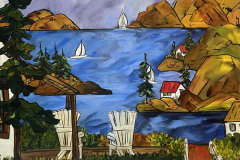 Hilltop Cottage 36x36 acrylic-available through TheOldSchoolHouseGallery, Qualicum $410