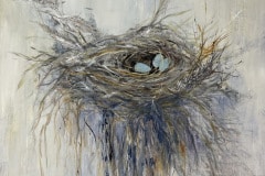 A Feathered Nest 30 by 40 acrylic - sold