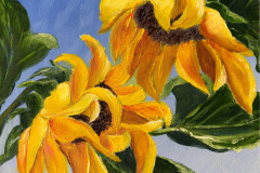 Sunflower Dance 14 by 16 acrylic - sold