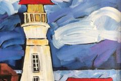 The Light Keepers Home - 14 by 16 acrylic - sold